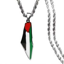 Colar PenPot Palestine Map Pendant em aço inoxidável Colar PenPot Palestine Map Pendant em aço inoxidável