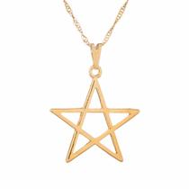 Colar Pentagrama 25mm Wicca Estrela 5 Pontas - Sunshine Cristais