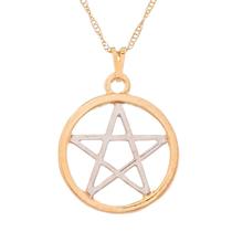 Colar Pentagrama Ouro com Rodio 25mm Wicca Estrela 5 Pontas - Sunshine Cristais