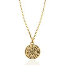 Colar Pentagrama Tetragrammaton Placa Radionica Colar Pentagrama Tetragrammaton Placa Radionica