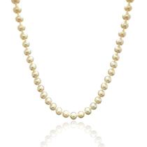 Colar Pérola 6,5mm Branca Água Doce Biwa Fecho em Prata 925 - 06352
