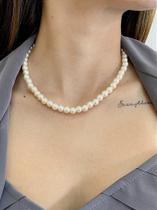Colar Pérola Dourado com Extensor de 10 cm