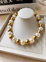 Colar Pérola e Dourado