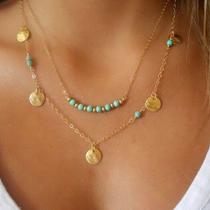 Colar Pérola Feminino Gargantilha shocker Ajustável Dourado -