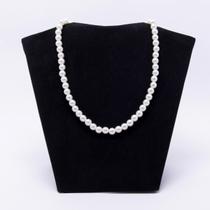 Colar Pérola Masculino Feminino Gargantilha Ajustável Branco Colar Pérola Masculino Feminino Gargantilha Ajustável Branco