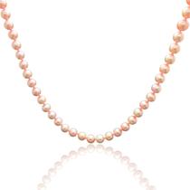 Colar Pérola Rosa Água Doce com Fecho em Prata 925 - 01911