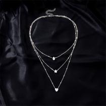Colar Pérola Triplo Feminino Gargantilha Moda Ajustável Dour -
