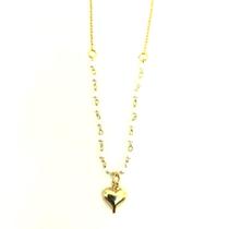 Colar Pérolas com Pingente Coração Folheado a Ouro 18K Colar Pérolas com Pingente Coração Folheado a Ouro 18K