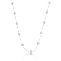 Colar Pérolas Gargantilha Feminina Bolinhas Cordão Prata