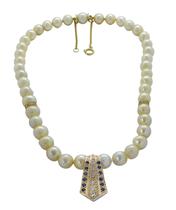 Colar Perolas Pingente Safiras e 38 Pontos Diamante Ouro 18K Colar Perolas Pingente Safiras e 38 Pontos Diamante Ouro 18K
