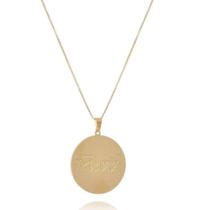 Colar Personalizado Circular Chapado Com Nome Folheado Em Ouro 18k Colar Personalizado Circular Chapado Com Nome Folheado Em Ouro 18k