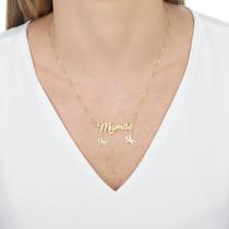 Colar Personalizado Mamãe Dois Meninos Banhado a Ouro 18K