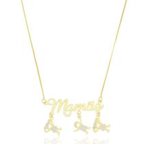 Colar Personalizado Mamãe Duas Meninas e Um Menino Banhado a Ouro 18K Colar Personalizado Mamãe Duas Meninas e Um Menino Banhado a Ouro 18K