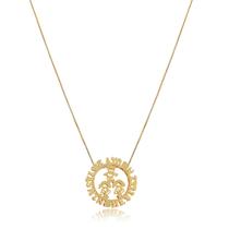 Colar Personalizado Mandala Com Filhos Juntos e Nomes Folheado em Ouro 18K