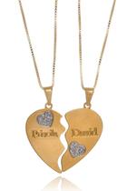Colar Personalizado Metades Que Se Completam Folheado Em Ouro 18k