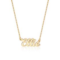 Colar Personalizado Ursteel Ellie com Nome, Placa de Nome Personalizada Banhada a Ouro 14K para Mulheres Colar Personalizado Ursteel Ellie com Nome, Placa de Nome Personalizada Banhada a Ouro 14K para Mulheres