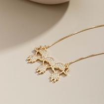 Colar Pingente 03 Filhos (03 Meninas) Banhado Ouro 18K