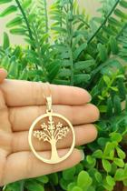 Colar pingente Arvore da Vida Banhado a Ouro 18k