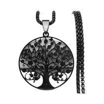 Colar Pingente Árvore Da Vida Em Aço Inoxidável Prateado Para Mulheres E Homens Joia Amuleto