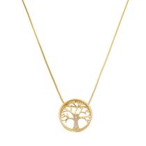 Colar pingente árvore da vida tronco cravejado cristal banhada a ouro 18k Colar pingente árvore da vida tronco cravejado cristal banhada a ouro 18k