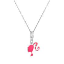 Colar Pingente Barbie Banhado a Prata 925