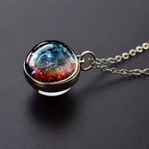 Colar Pingente Brilha Escuro Esfera Universo Colar Pingente Brilha Escuro Esfera Universo