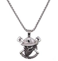 Colar Pingente Caveira Skull Profissão Em Aço Inox