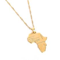 Colar Pingente Chuangbang Jewelry Mapa da África em Ouro 24K