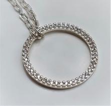 Colar + Pingente Círculo Zircônia Prata 925 Lizzy Fatin