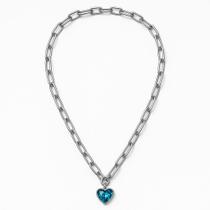 Colar pingente Coração Azul Feminino Delicado Luxo Presente