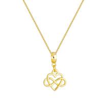 Colar Pingente Coração Infinito Banhado a Ouro 18k