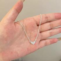 Colar Pingente Coração Minimalista Prata 925 de lei Banhado Elegante Diário Colar Pingente Coração Minimalista Prata 925 de lei Banhado Elegante Diário