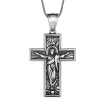 Colar Pingente Crucifixo Hipunk Cruz em Aço Inoxidável