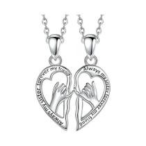 Colar Pingente De Amor Em Prata 925 Para Amantes, Irmãs, Joias Femininas De Moda, Presentes