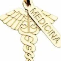 Colar Pingente De Medicina Medica Folheada A Ouro 18k