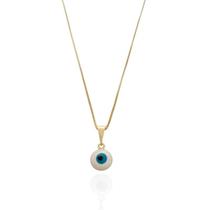 Colar Pingente Delicado Olho Grego Banho Ouro 18K