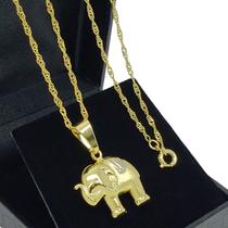 Colar Pingente Elefante Banho De Ouro 18k 4136 Colar Pingente Elefante Banho De Ouro 18k 4136