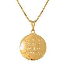 Colar Pingente Entrego Confio Aceito Agradeço Folheado a Ouro 18k Colar Pingente Entrego Confio Aceito Agradeço Folheado a Ouro 18k