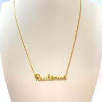 Colar Pingente Escrito Resiliência Folheado A Ouro - Farida Nesi Design Colar Pingente Escrito Resiliência Folheado A Ouro - Farida Nesi Design