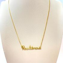 Colar Pingente Escrito Resiliência Folheado A Ouro Colar Pingente Escrito Resiliência Folheado A Ouro