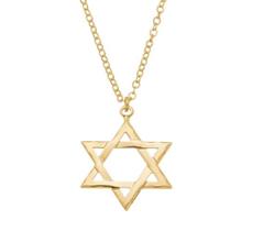 Colar Pingente Estrela de Davi Banhado em Ouro 18K Colar Pingente Estrela de Davi Banhado em Ouro 18K
