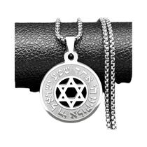 Colar Pingente Estrela De Davi Hebraica Em Ouro E Prata Para Mulheres E Homens, Aço Inoxidável,