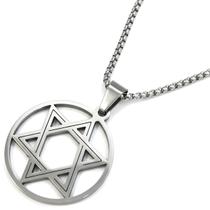Colar Pingente Estrela De Davi Judaico Chain Aço Cirúrgico