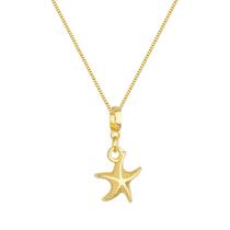 Colar Pingente Estrela do Mar Banhado a Ouro 18k