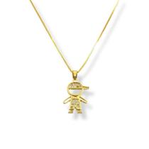 Colar Pingente Filho Cravejada Banhado a Ouro 18k