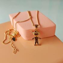 Colar pingente filho menino corrente cordão p/ mães folheado