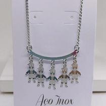 Colar Pingente Filhos Filhas Aço Inox Menino Menina Corrente Colar Pingente Filhos Filhas Aço Inox Menino Menina Corrente