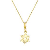 Colar Pingente Floco de Neve Banhado a Ouro 18k