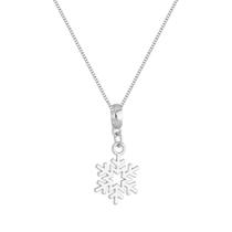 Colar Pingente Floco de Neve Banhado a Prata 925