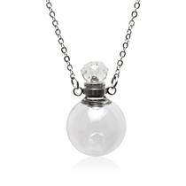 Colar: pingente, garrafa de cristal Memorial Ashes, aço de titânio